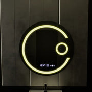 Kerek LED -tükör, 60 cm, Visio MotionGlow Marcello, Leírásos rendszer, óra és hőmérő, kozmetikai lupa, dimálható