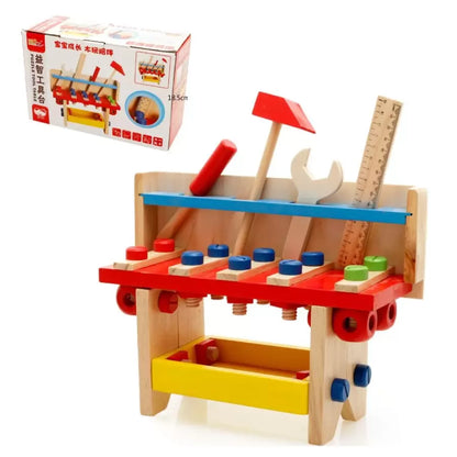 Fa játékbank szerszámok puzzle szerszámokkal csavarokkal