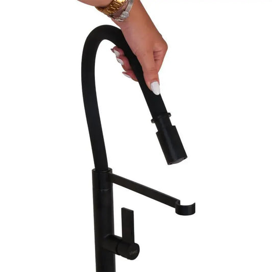 Konyhai akkumulátor, egészségügyi sárgaréz, fekete, CF2045