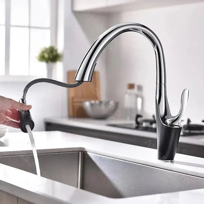 Konyhai akkumulátor kivonható zuhany, egészségügyi sárgaréz, króm, W058