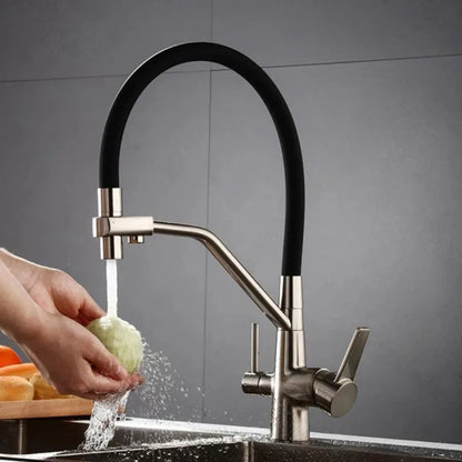 Konyha akkumulátor 3 lóval rugalmas csövek fekete ezüst fekete