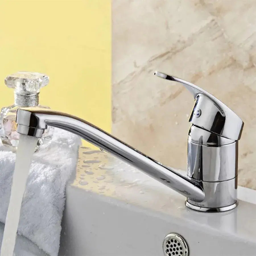 Washbasin akkumulátor, forgócső, 15 cm hosszúság, kerámia patron, króm, a csatlakozás tartalmaz