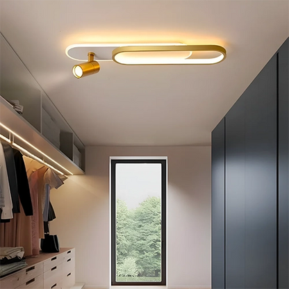 LED csillár állítható projektorral FISSO Camilla, 48W, hideg/meleg/semleges fény 3000K/4000K/6000K, fényes arany, fém és akril