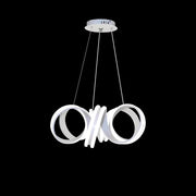 A LED -csillár felfüggesztette az Infinity Twist 180W távirányítót, hullámos, hideg/forró/semleges fény, fehér, fehér, állítható magasság