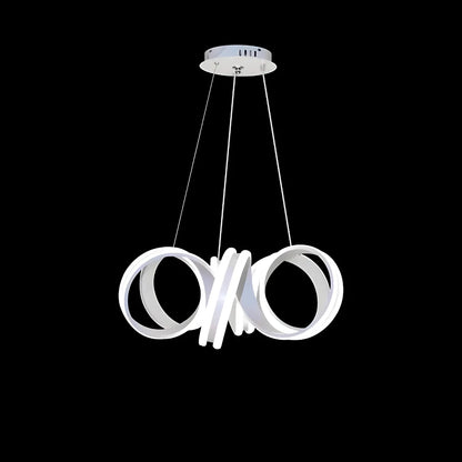 A LED -csillár felfüggesztette az Infinity Twist 180W távirányítót, hullámos, hideg/forró/semleges fény, fehér, fehér, állítható magasság