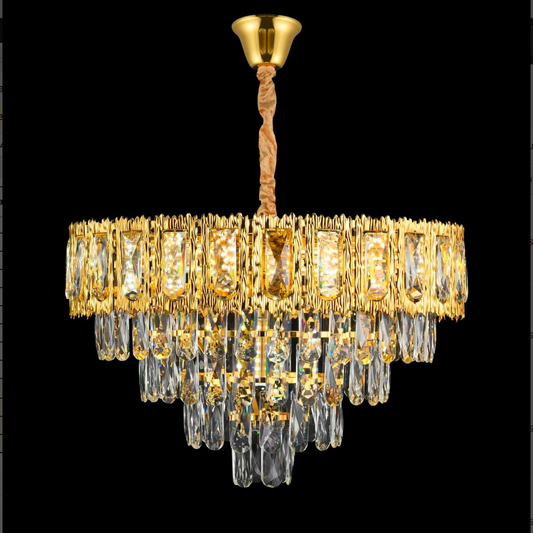 Corona Zaffiro 8xe14 Crystal Chandelier, 60 cm átmérőjű, fényes arany, újjáélesztési magasság