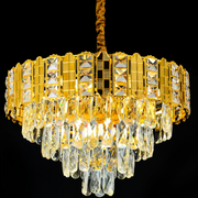 Crystal Chandelier -Katerin Eleganza 5XE14, 40 cm átmérőjű, fényes arany, állítható magasság