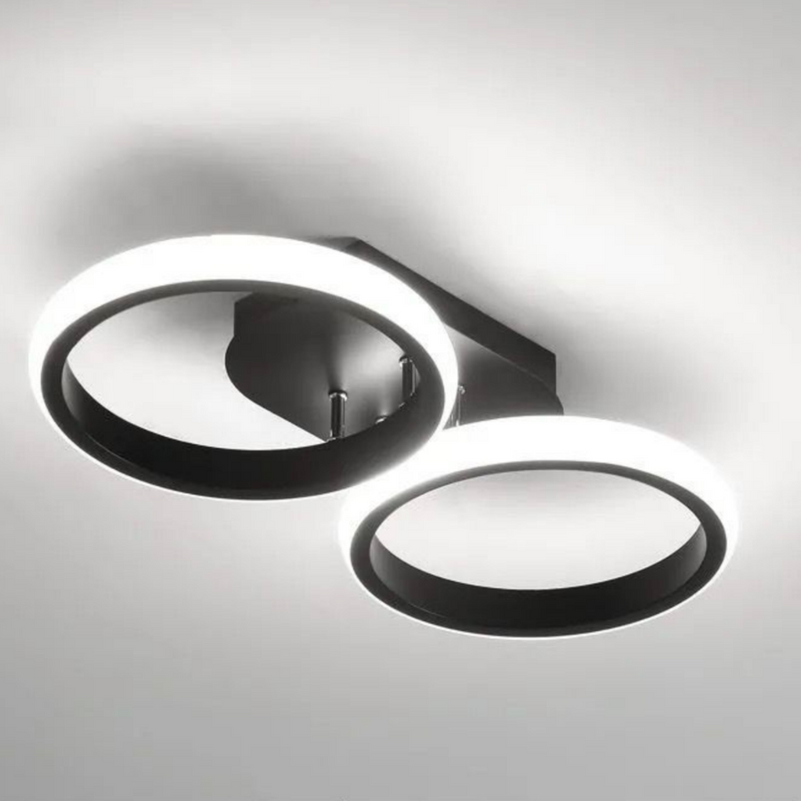 LED LED Celio, 16W, 2 kör, hideg/forró/semleges fény, fekete