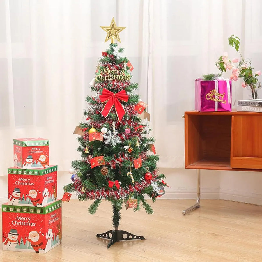 Brad Christmas Mesterséges Green 1,5 m díszített gömbkúp kúpok telepítését és botját