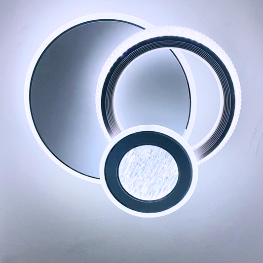 LED LED FRACTALUM RONDO, 36W, 3 kör, hideg/forró/semleges fény, fekete