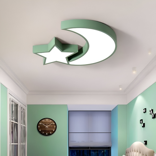 Sofia LED csillár, 34 W, zöld akril, Hold és csillag alakú, 3000K/4000K/6000K LED-csillárok Alapértelmezett cím Alessandro Design