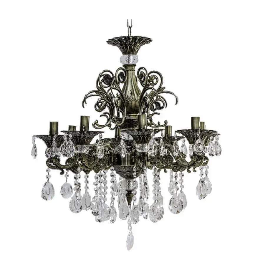 Crystal Chandelier Sanssoci Magno, 8xe14, 65 cm átmérőjű, antik sárgaréz