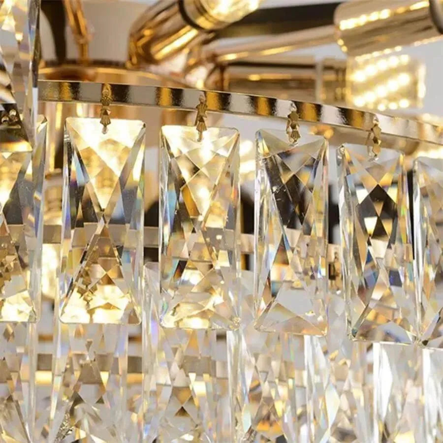 Crystal Chandelier Versailles Petito 3XE14, 30 cm átmérőjű, fényes és fekete arany, állítható magasság