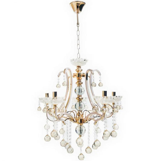 Ari Candelabru, 5*E14, arany, fém és kristály