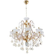Ari Chandelier, 8*E14, fehér, arany, fém és kristály