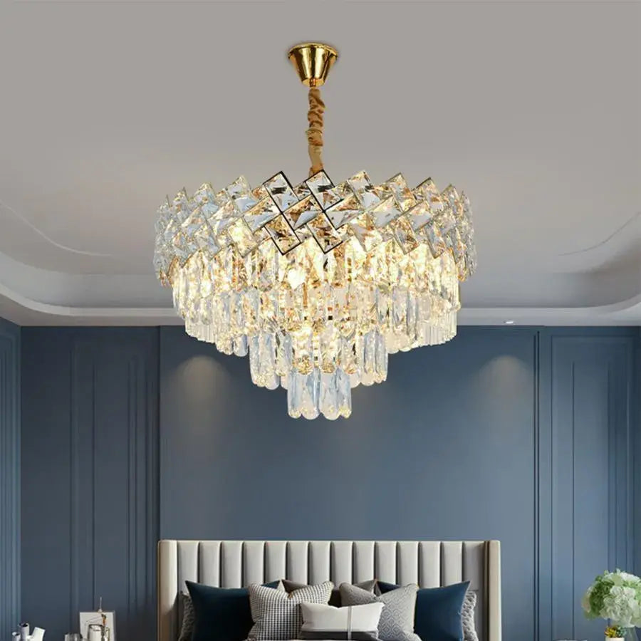 Csillár kristály windsor elegancia 6x e14, 49 cm átmérőjű, fényes arany, állítható magasság