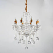 Crystal Chandelier Bruchier 8x E14, 65 cm átmérőjű, fehér arany, állítható magasság