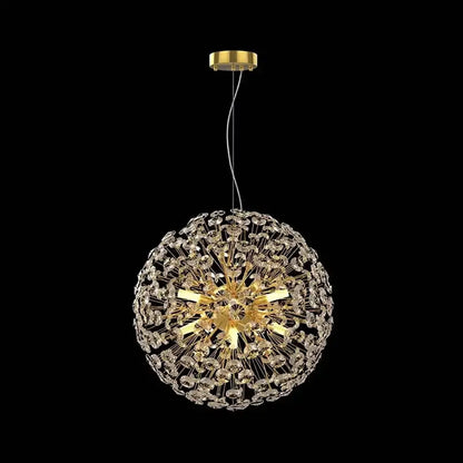 Crystal Chandelier perc 9x ​​G9, 50 cm átmérőjű, fényes arany, állítható magasság