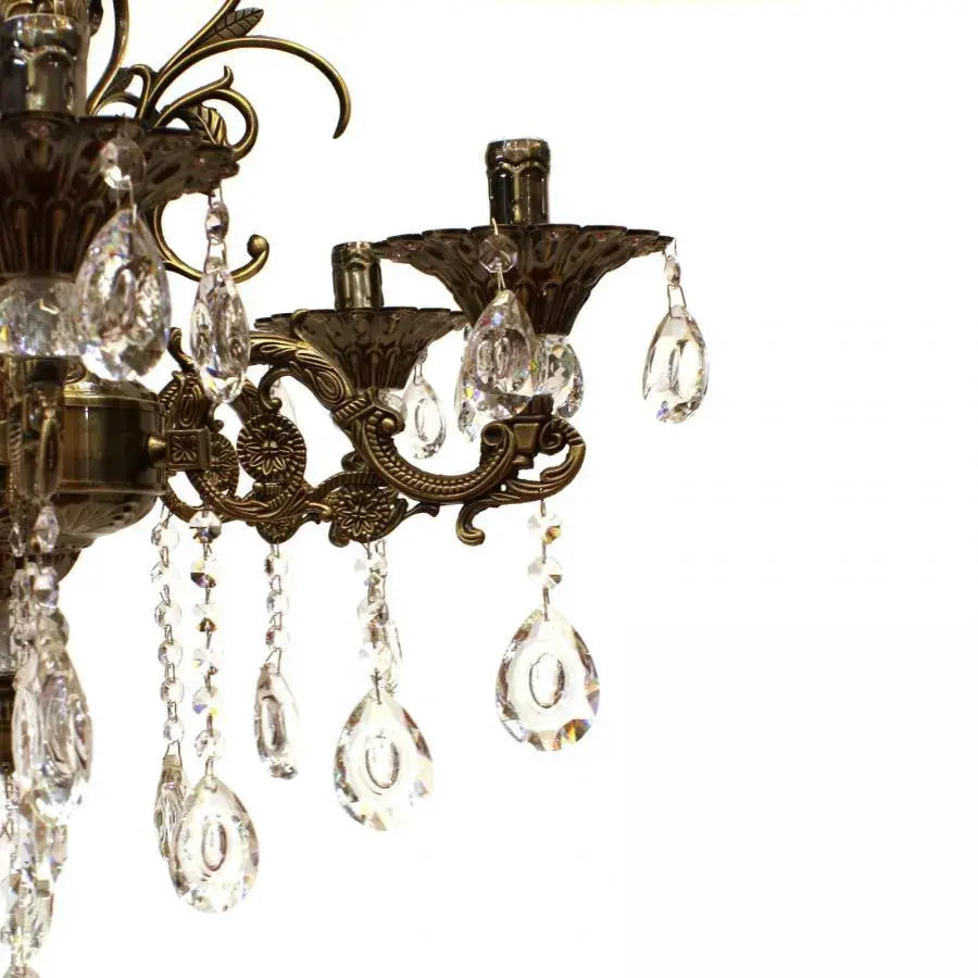 Crystal Chandelier Sanssoci Magno, 6xe14, 60 cm átmérőjű, antik sárgaréz
