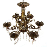 Crystal Chandelier Sanssoci Magno, 6xe14, 60 cm átmérőjű, antik sárgaréz