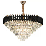Crystal Chandelier Versailles Supremo 12xe27, 80 cm átmérőjű, fényes és fekete arany, állítható magasság