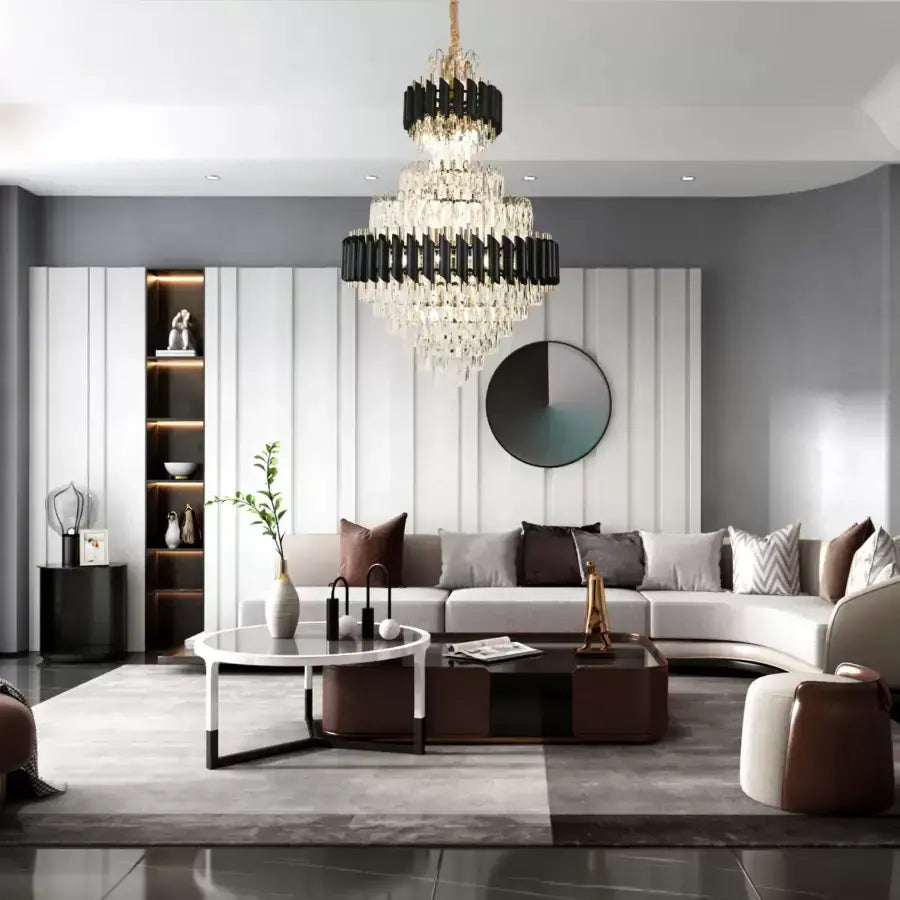Crye Chandelier Versailles Grande Supremo 10xe14, 60 cm x átmérő 90 cm, fényes és fekete arany, állítható magasság