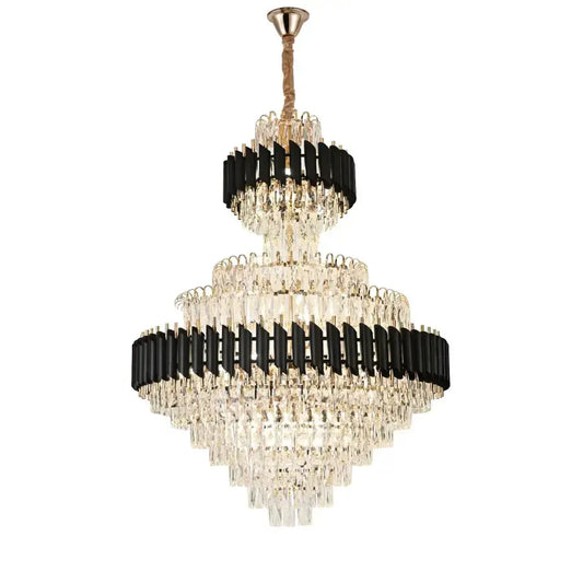 Crye Chandelier Versailles Grande Supremo 10xe14, 60 cm x átmérő 90 cm, fényes és fekete arany, állítható magasság