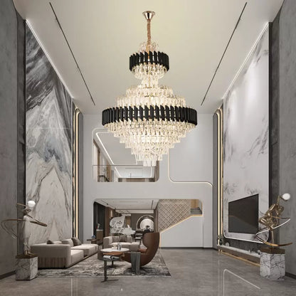 Crystal Chandelier Versailles Supremo Real 20xe27, átmérő 80 cm x magasság 110 cm, fényes és fekete arany, állítható magasság
