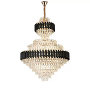 Crystal Chandelier Versailles Supremo Real 20xe27, átmérő 80 cm x magasság 110 cm, fényes és fekete arany, állítható magasság