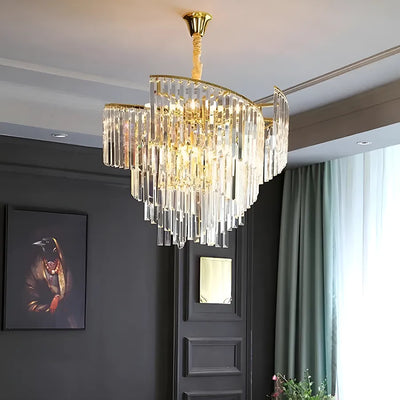 Csillár kristály trianon eleganza 6x e27, 47 cm átmérőjű, fényes arany, állítható magasság