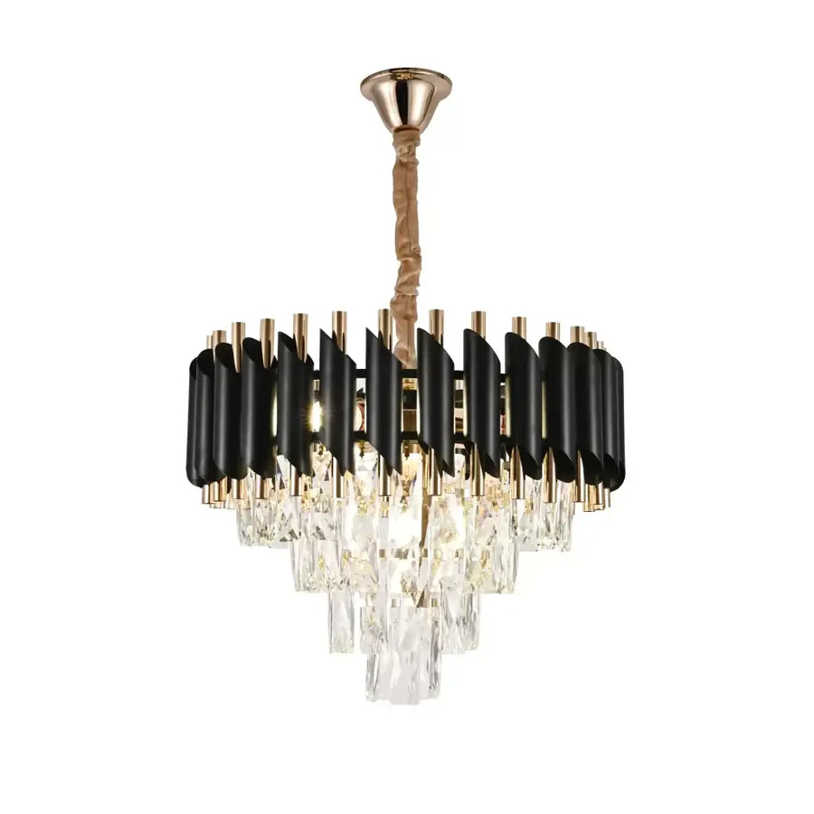 Crye Chandelier Versailles Noble 4XE14, 40 cm átmérőjű, fényes és fekete arany, állítható magasság
