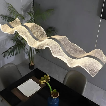 LED csillár távirányítóval, felfüggesztett AMI 63W, lineáris, hideg/meleg/semleges fény, fehér, állítható magasságú