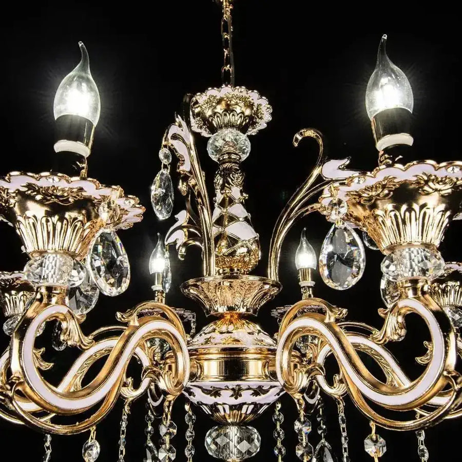 Crystal Chandelier Luciano, 6*E14, arany, fém és kristály