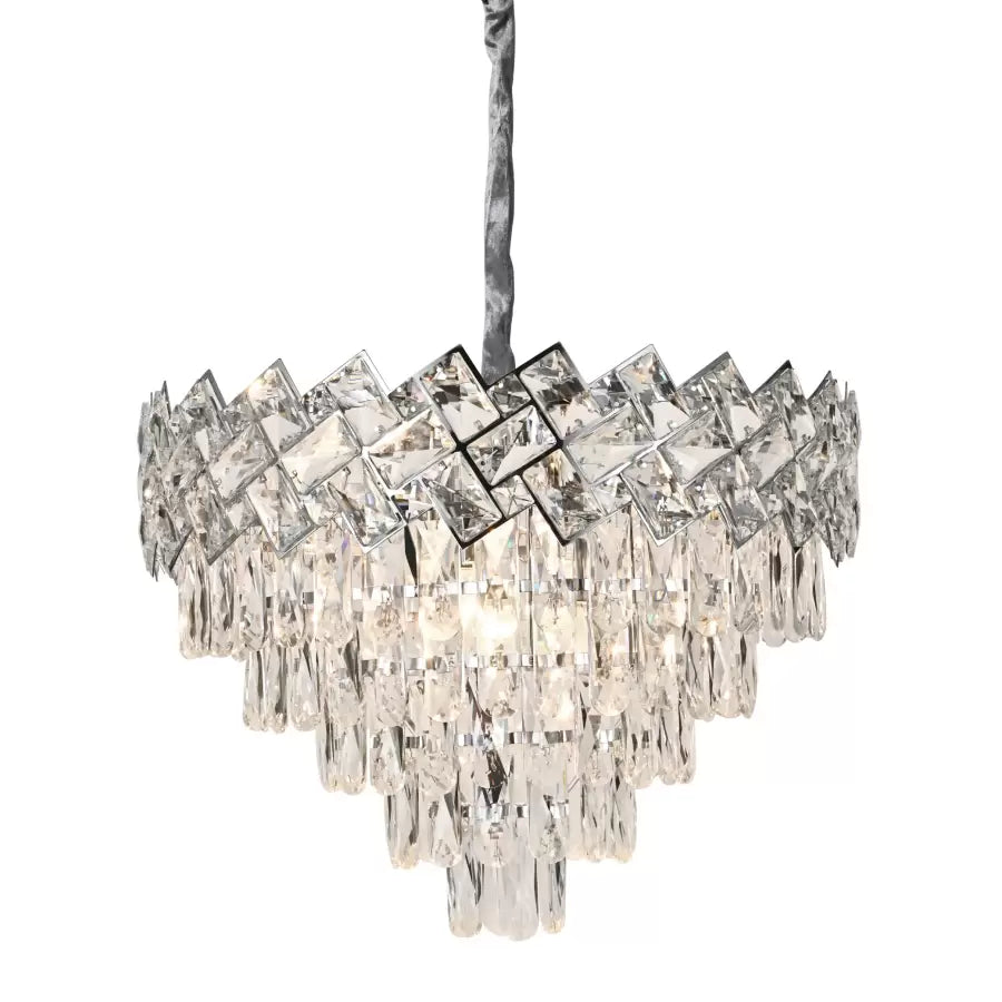 Crystal Chandelier Windsor Eleganza 5X E27, 49 cm átmérőjű, fényes króm, állítható magasság