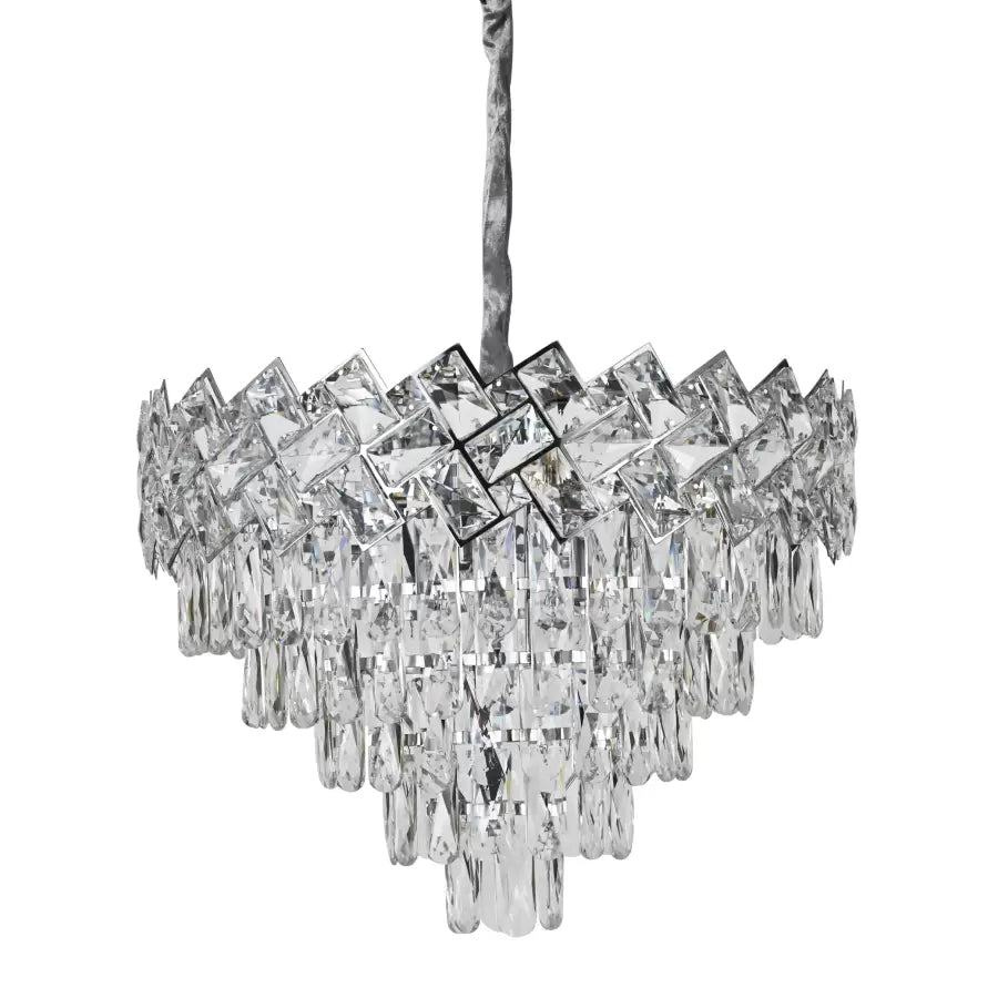 Crystal Chandelier Windsor Eleganza 5X E27, 49 cm átmérőjű, fényes króm, állítható magasság