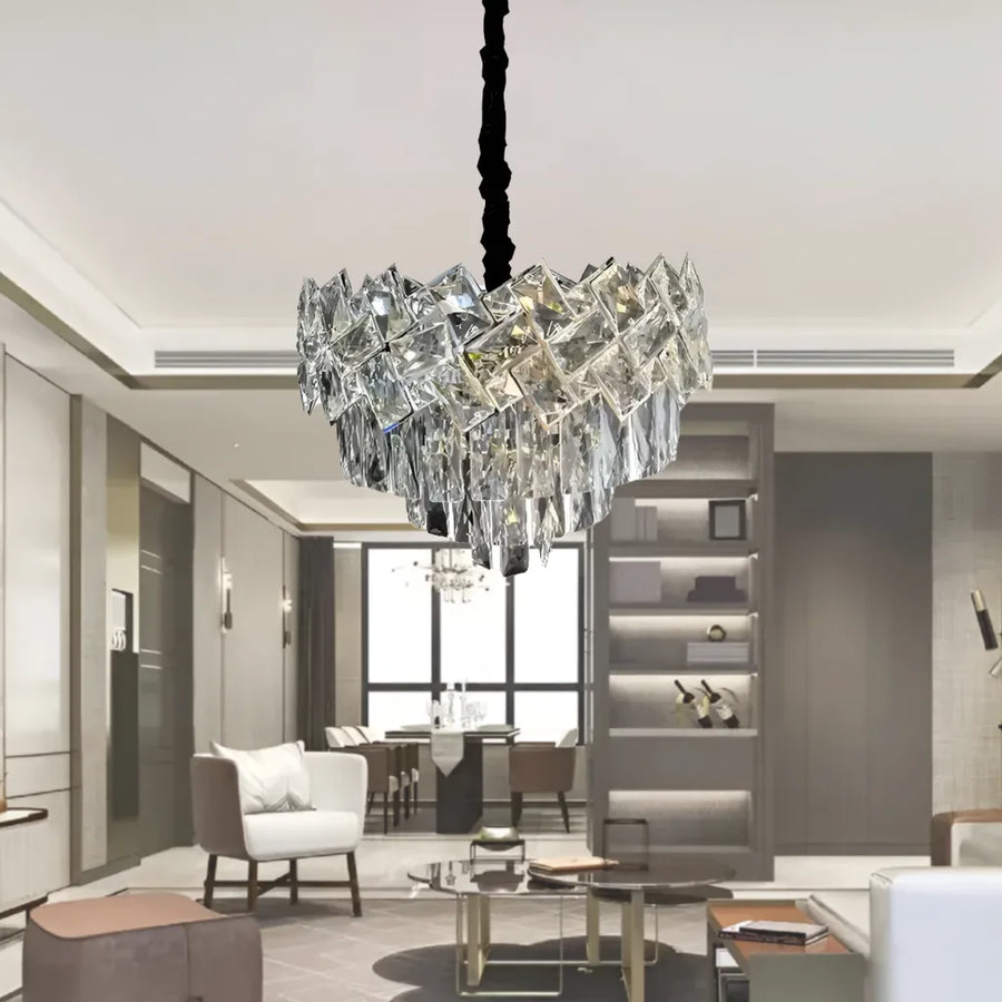 Crystal Chandelier Windsor Noble 5xe27, 40 cm átmérőjű, fényes króm, állítható magasság
