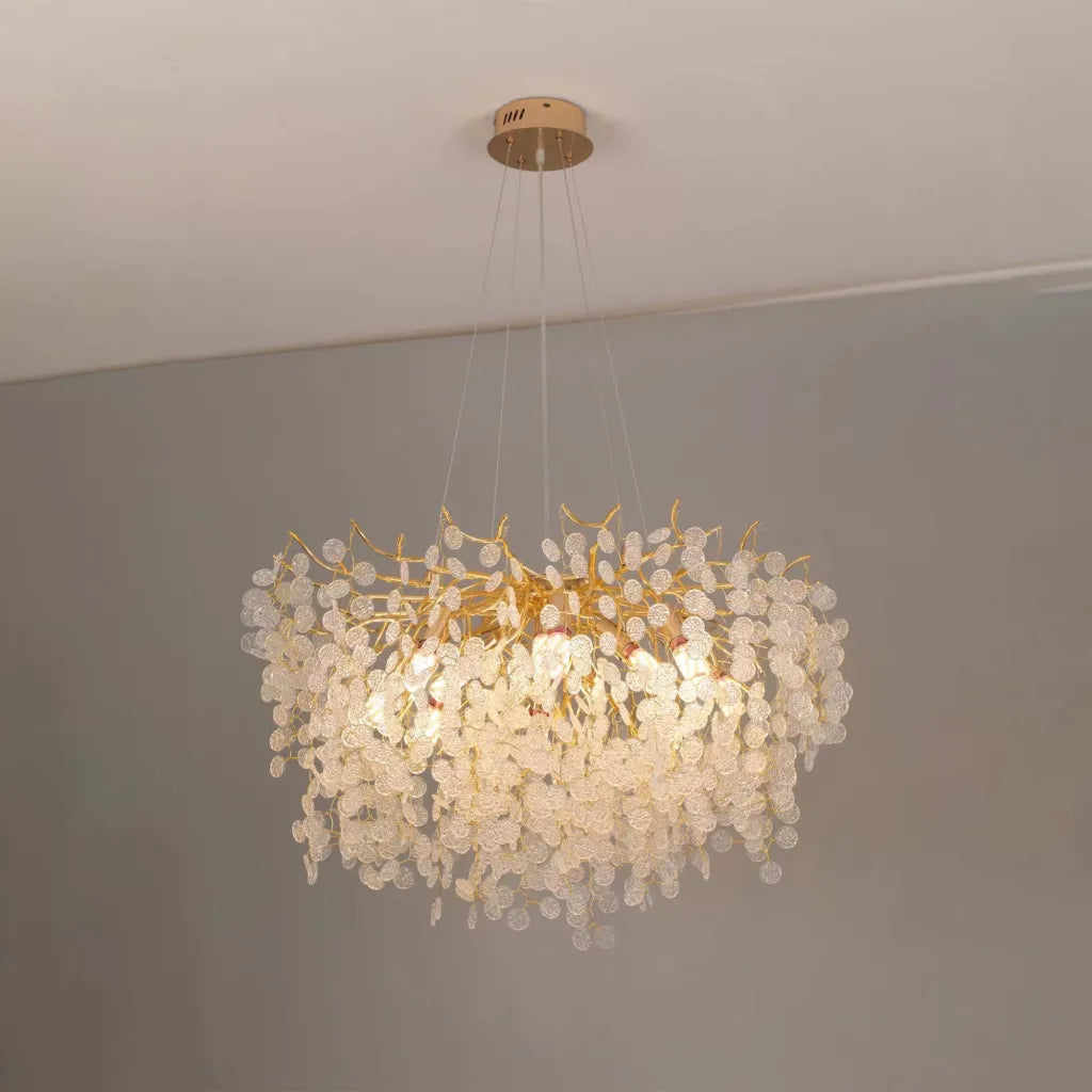 Crystal Chandelier Waltz szerenád, 8x G9, arany, 60 cm, állítható magasság