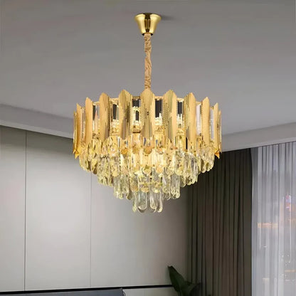 Crystal Chandelier Buckingham Petito 3XE14, 30 cm átmérőjű, fényes arany, állítható magasság