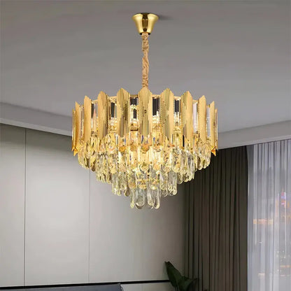 Candelabru Cristal BUCKINGHAM Nobile 5xE14, Diametru 40cm, Auriu Lucios, Inaltime Reglabila Candelabre Cristal Default Title Alessandro Design