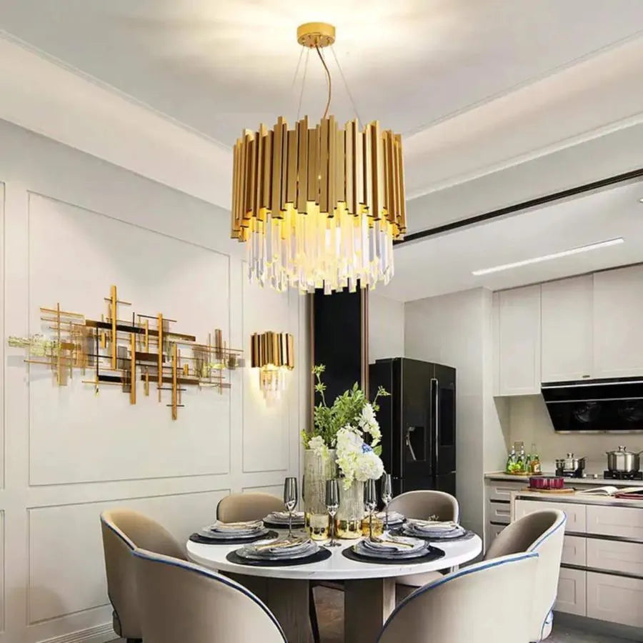 Chandelier Grazia Damon, 40 cm átmérőjű, 5x E14 arany, állítható magasság