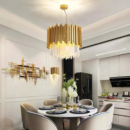 Chandelier Grazia Damon, 40 cm átmérőjű, 5x E14 arany, állítható magasság