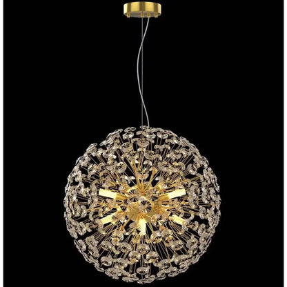Crystal Chandelier perc 8x G9, 40 cm átmérőjű, fényes arany, állítható magasság
