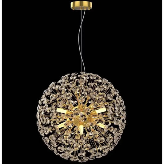 Crystal Chandelier perc 8x G9, 40 cm átmérőjű, fényes arany, állítható magasság