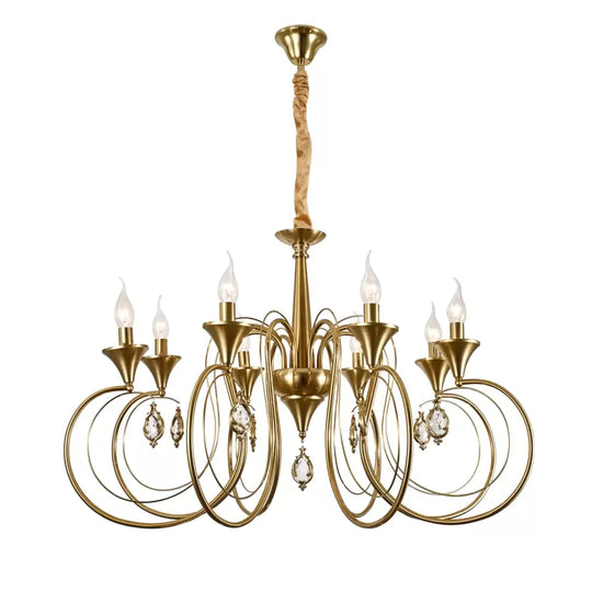 Frederick Crystal csillár 8xE14, átmérő 52 cm, arany, állítható magasságú klasszikus csillárok alapértelmezett cím Alessandro Design