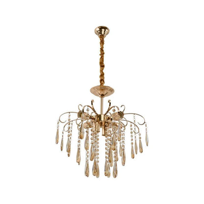 Kelsi Chandelier, 6*E27, Crystal, Arany