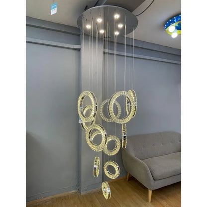 Cindy Led Chandelier, 128W, fém és kristály, ezüst