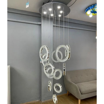 Cindy Led Chandelier, 128W, fém és kristály, ezüst