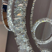 Cindy Led Chandelier, 128W, fém és kristály, ezüst