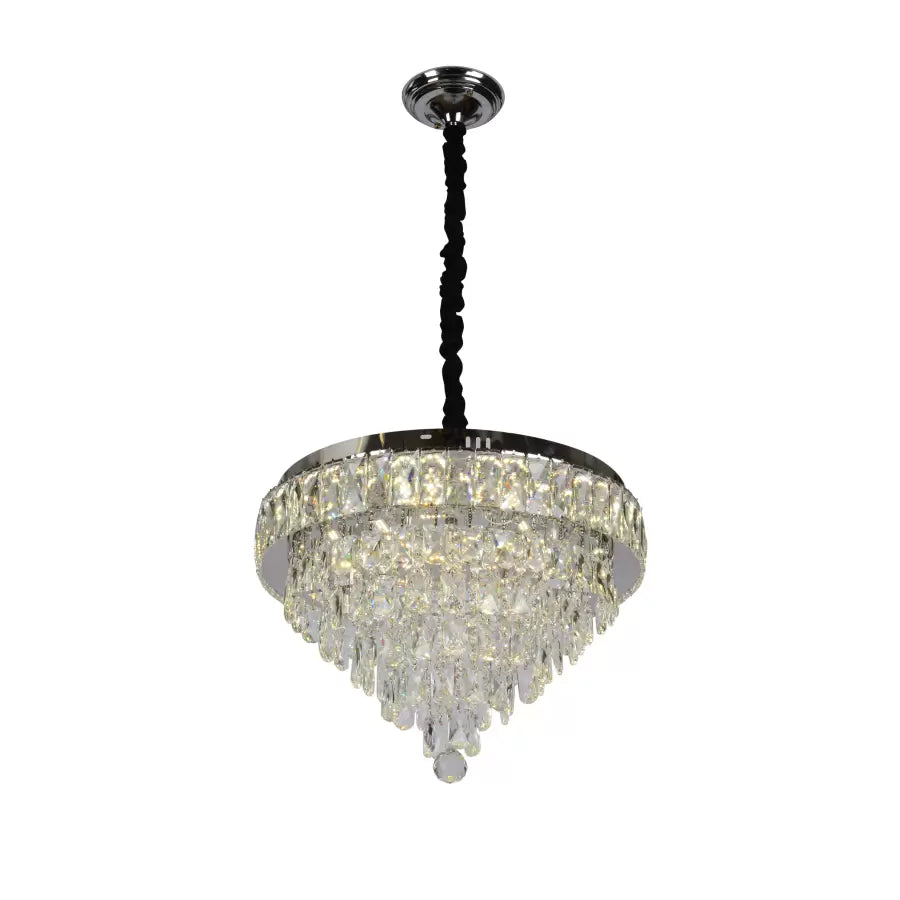 Candelabru LED Cristal Cu Telecomanda Austin 56W dimabil argintiu
