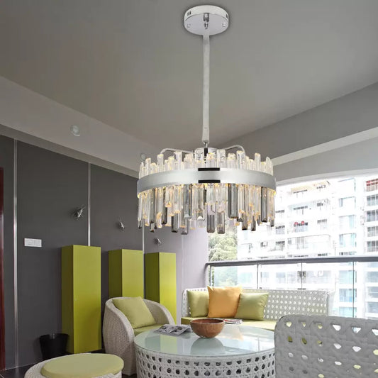 Crystal LED -csillár melvin távirányítóval 112W méretű átmérő 50 cm ezüst